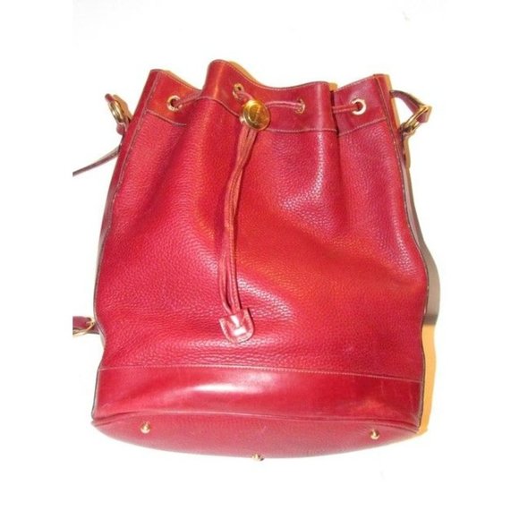 Gucci Xl Bucket Bag W Pebbled Drawstring W Smooth Trim True Red gold Accents L - Picture 5 of 12